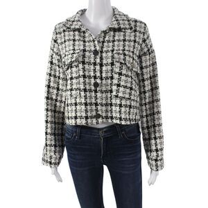 Free For Humanity Women Basic Jacket Black Checked Longsleeve Size One Size